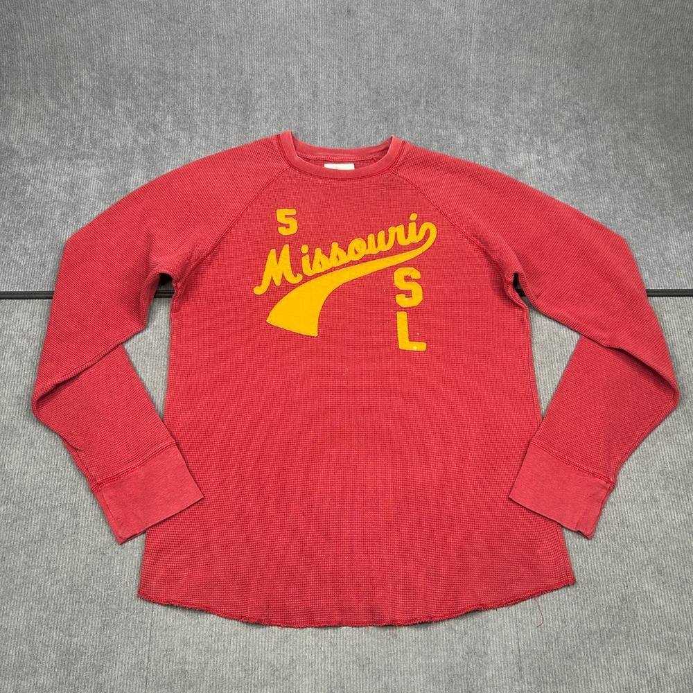 Old Navy Missouri St Louis 5 Thermal Shirt Red Waffle Knit Raglan Small Y2k